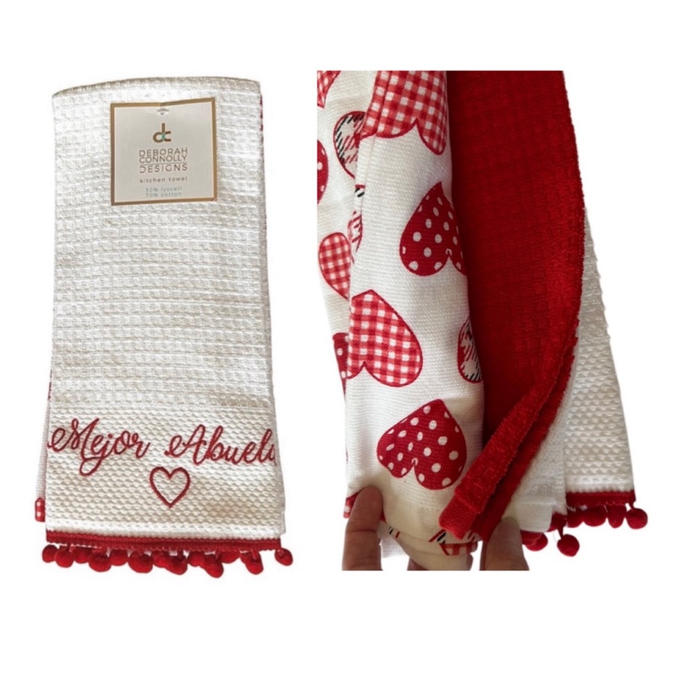 Love Hearts Kitchen Towels Set of 3 NEW WITH TAGS